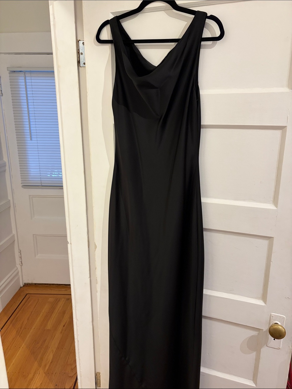 Norma Kamali Black Cowl Neck Maxi Dress